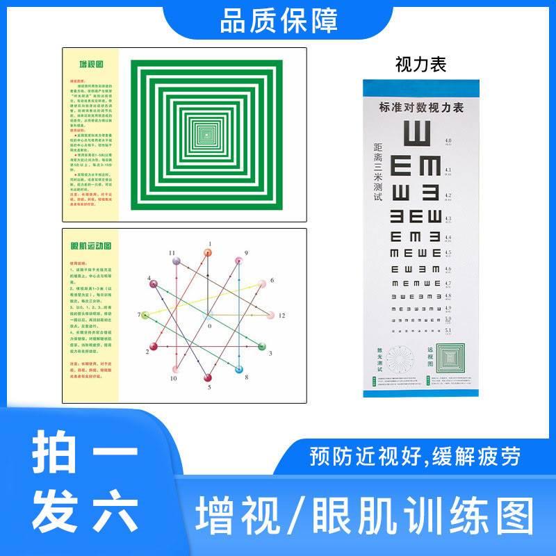 视力恢复训练图眼肌运动增视训练图散光视力测试表家用练眼睛神器