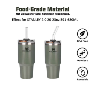 9.6in加长玻璃吸管适用STANLEY 20/23oz手拿杯保温吸管杯升级配件