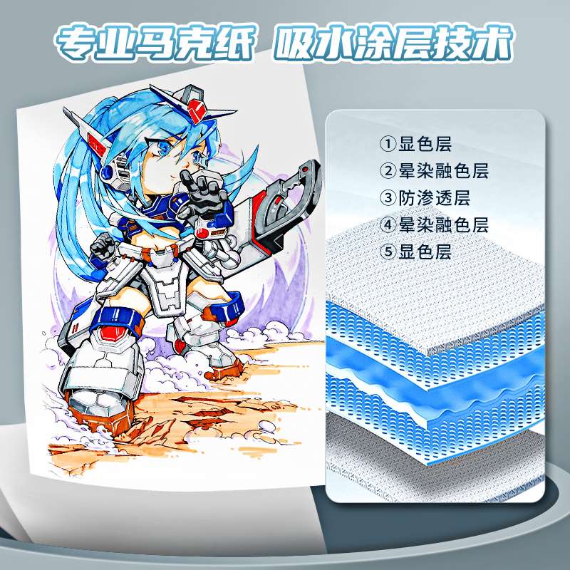 速发文具 马克纸 水粉A4水彩手绘画册马克笔绘画8k白纸学生用
