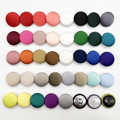 速发醋酸扣衬通缎白色圆形包布纽扣真丝连衣裙普衣包布扣缎面扣子