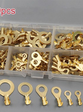 Gold insulated copper ring crimping terminal wire connector