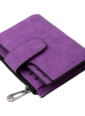 Buckle retro frosted multi slot zipper wallet women short ch