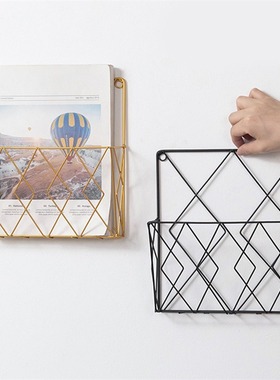 Iron wall storage rack home decoration wall magazine and new