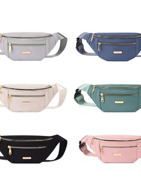 Hot Fashion Women Waist Bag Oxford Cloth Chest Solid Color C