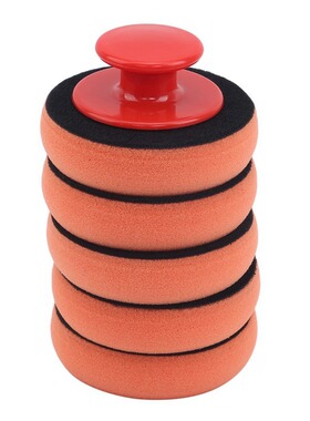 Red handle waxing sponge set sponge style with handle brush