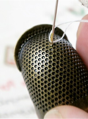 Retro antique copper sewing top needle finger protector anti