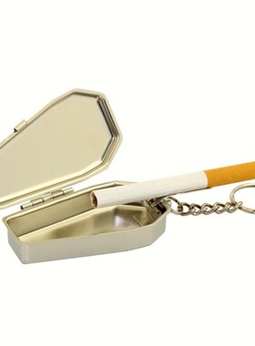 Silver portable ashtray keychain simple and trendy men keych