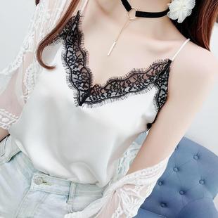 Eyelash Neck Female Shirt 睫毛蕾丝V领雪纺衫 Chiffon 女 Lace