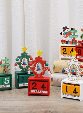 Christmas Tree with Digital Wooden Calendar Christmas Orname