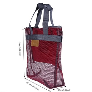 Handheld mesh travel beach storage bag outdoor grooming swim