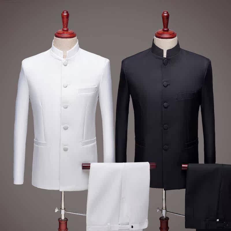 中国风民国舞台演出服装中山装学生五四青年装男士大合唱表演礼服