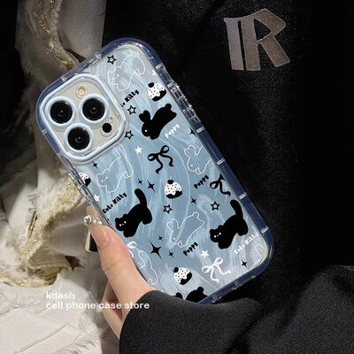 ZYL渐变蓝色小猫适用于vivo IQOO 13Pro/12手机壳iqoo11女vivoiqooneo10/9pros/z9turbo狐尾油neo7se