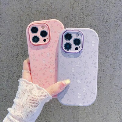 兔子狗狗满屏碎花情侣适用于VIVOY300手机壳vivoY200I/100I全包Y78+新Y33T女款VIVOY35M+精胖y36/y31s