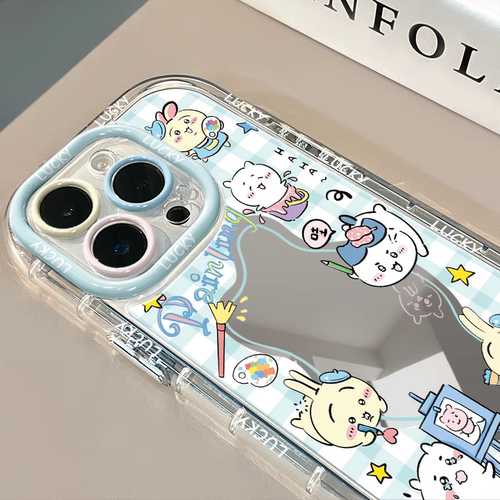吉伊卡哇镂空镜面适用于vivo s18pro/s17手机壳s16全包s20pro原创s12创意s10新款s7e活力s9女x200pro气囊v23