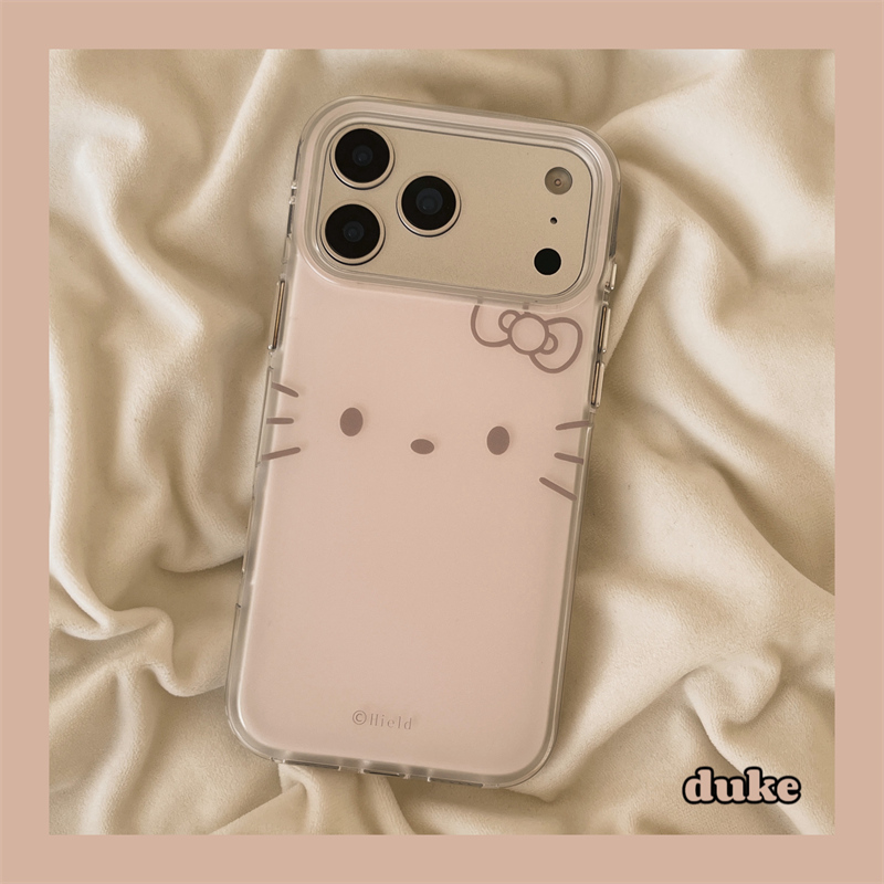 ZKA粉色蝴蝶结猫咪表情适用于苹果17air手机壳iphone16promax/15全包xsmax创意13proxr女12小众11pro白底IMD