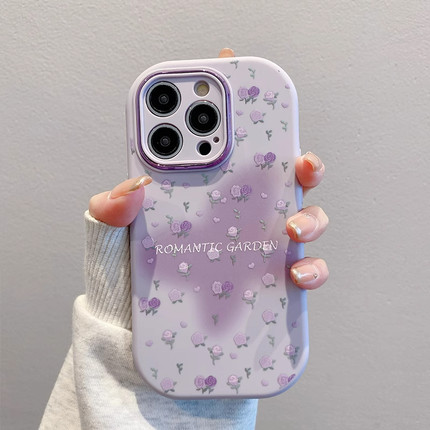 中意莱文艺紫蝴蝶花朵适用于OPPOreno14pro/13手机壳reno12全包10pro+新9pro女款reno8软壳7Reno5K精胖