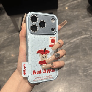 ZYL刺绣苹果核适用于华为Mate80/70/60pro/50手机壳nova14pro/13/12/11/9华为P80ultra/70/60气垫