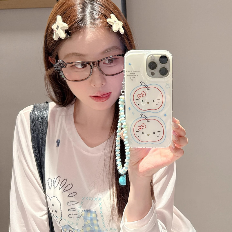 ZYL涂鸦苹果Kitty猫咪适用于苹果16promax手机壳iphone15/14全包xsmax创意13proxr女12mini小众11pro白底IMD