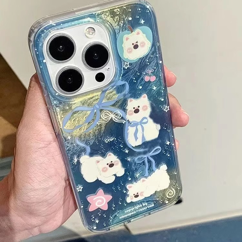 银河极光西高地狗适用于oppo reno14Pro/13/12reno11手机壳Findx8pro/x7手机壳k12S女款K12/K11x冰川IMD