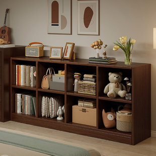实木矮柜格子柜落地收纳储物家用卧室客厅自由组合书柜简易置物架