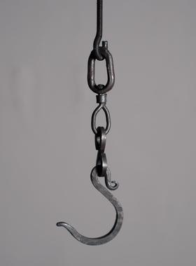 手作艺术装饰挂钩手工锻打万向铁艺吊钩自在钩悬挂铁壶花器