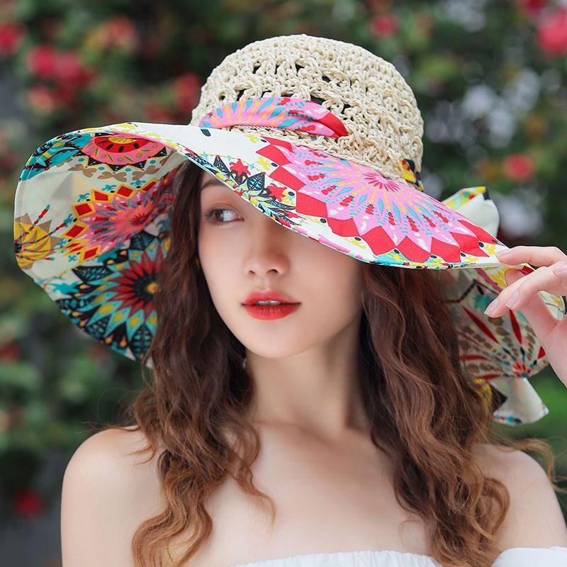 防晒帽女士海边防紫外线韩版大沿