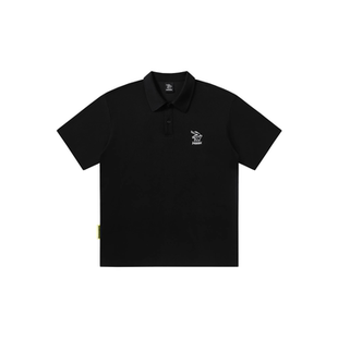Polo衫 鳄鱼印花基础简约纯色日系风字母Logo翻领短袖