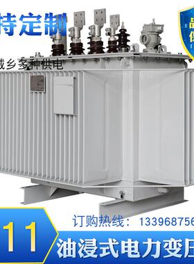 S11-100KVA油浸式电力变压器11KV变0.415KV柱上配电变压器S13-500