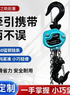 0.25吨1.5米便携紧线器微型手板葫芦迷你0.5吨米链条式手摇葫芦