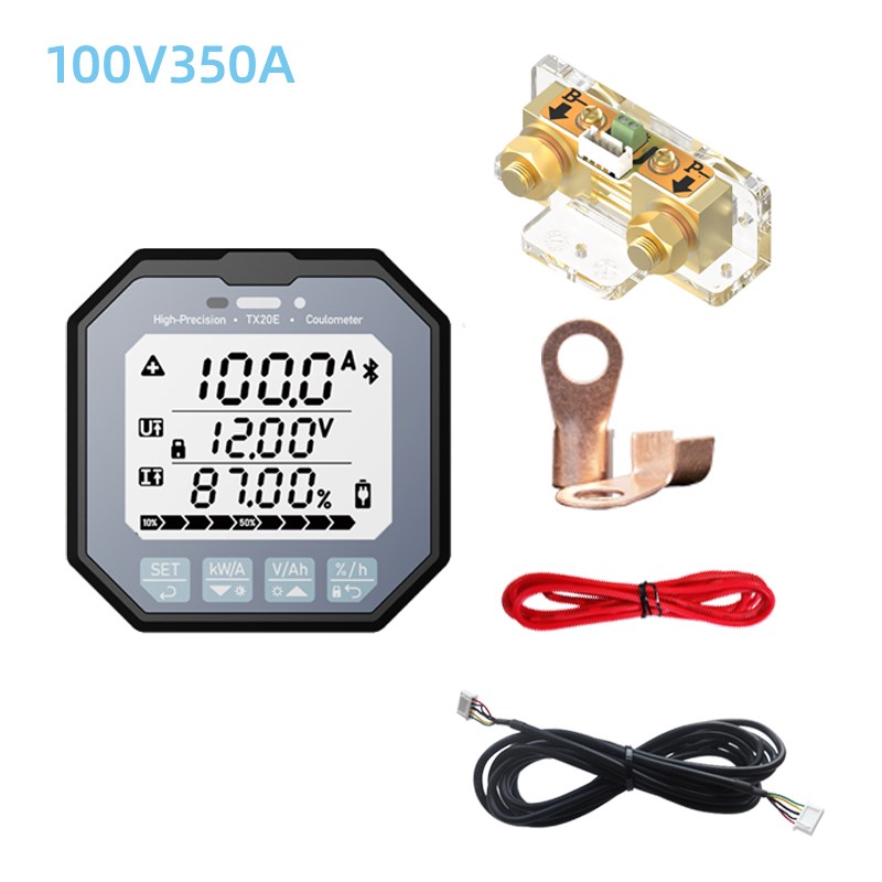 TX20蓝牙库仑计电瓶电动车房车库伦计电J量显示器表电池容量检测