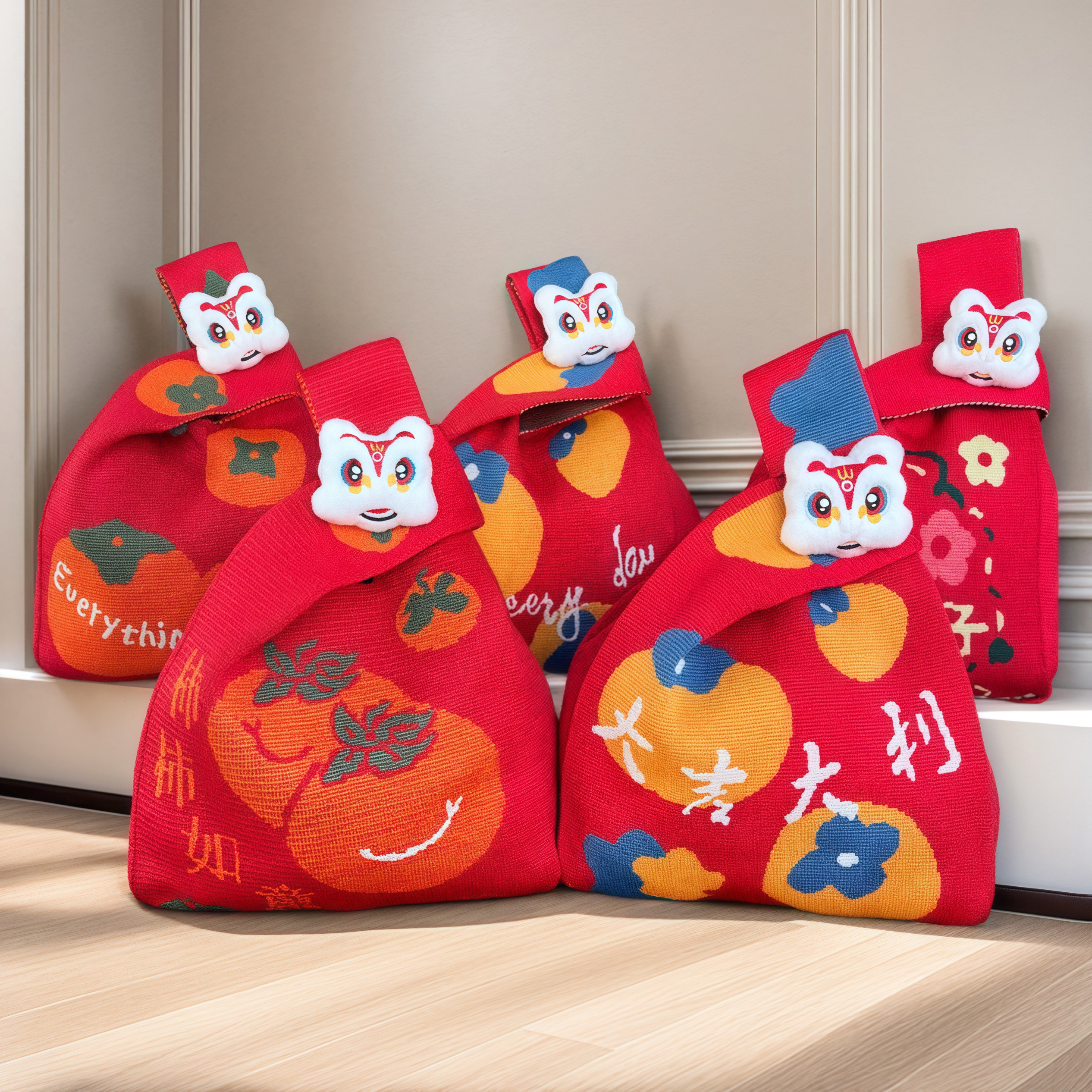 2024新款针织手拎包蝴蝶结手提袋女士毛线包日常休闲百搭 手提包