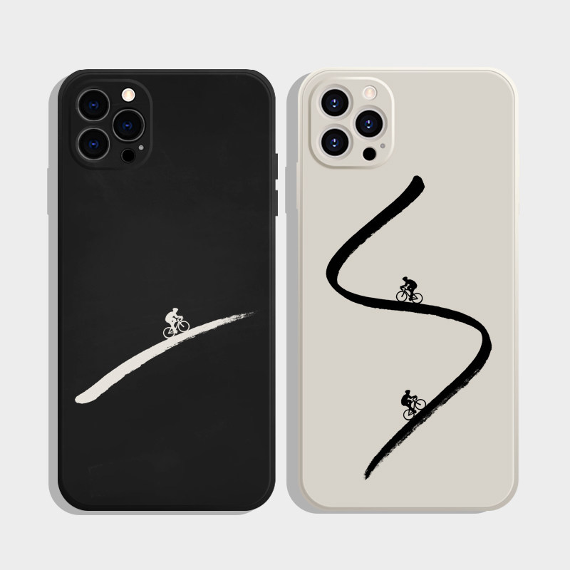 骑行~ins适用14promax手机壳苹果13pro华为p50/p60骑车mate50小众Reno10荣耀90小米13一加11Ace2设计感nova11