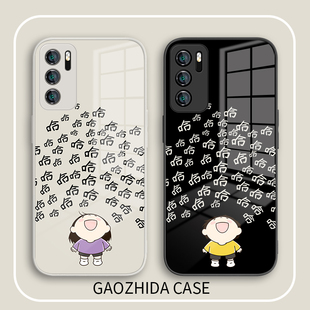 适用华为p40情侣手机壳趣味mate40/50pro创意p50可爱30哈哈哈nova10文字9/8se荣耀80男70女款60pro玻璃x40硬