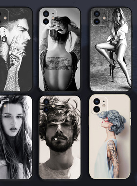 纹身手机壳苹果14欧美风华为美女小米13性感艺术适用男iphone12promax女mate50/p50/vivo/oppo荣耀X90/K10/RE