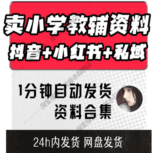 抖音小红书私域卖小学教辅资料变现副业课程资料项目实操玩法教程