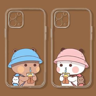 新款硅胶软壳布布一二手机壳情侣定制适用苹果16/15/14/13/112promaxVIVOIQOONEO7华为Nova10P50三星S21一加9