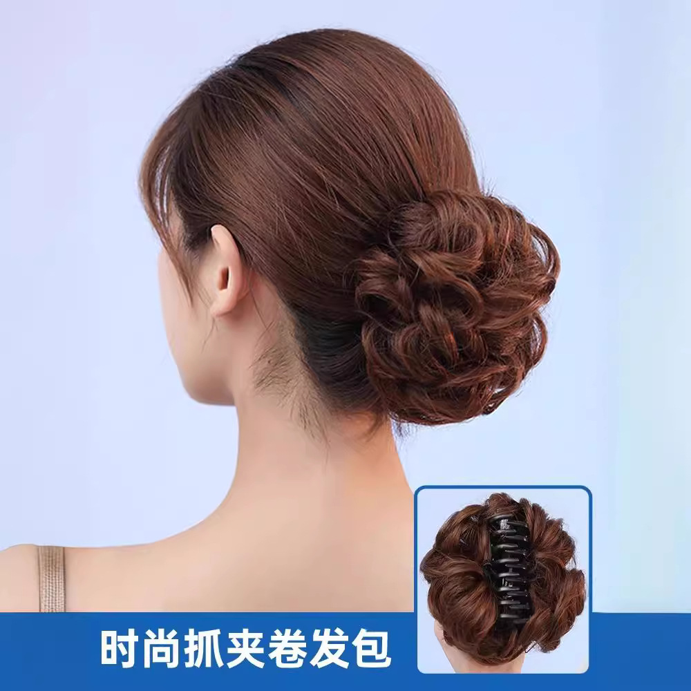 许昌假发头花抓夹丸子头假发包大号盘发头饰短发女后脑勺发圈