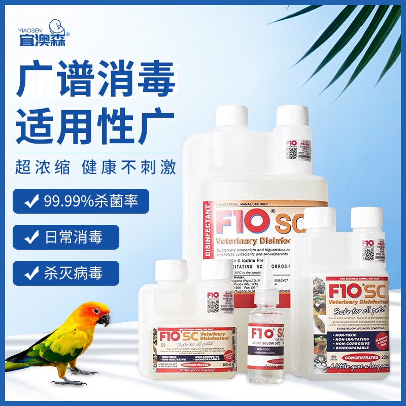 鹦鹉F10消毒液乌龟蜥蜴鹦鹉猫狗安全宠物浓缩消菌毒除臭