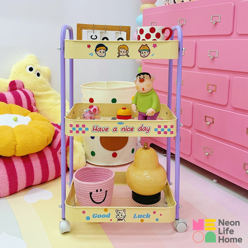 小推车置物架厨房收纳整理卫生间落地储物可移动客厅整理架松弛感