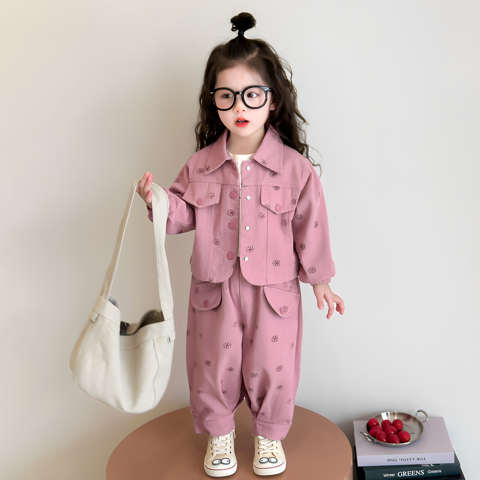 女童牛仔外套春秋套装棒球服图片