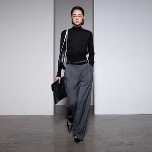 直筒宽松长裤 秋季 B429 女2025新款 322WORKHOUSE羊毛低腰垂坠感西裤