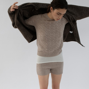 B836 B826 322WORKHOUSE羊毛针织绞花毛衣女士2025新款 秋冬羊绒衫