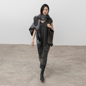 322WORKHOUSE羊毛针织背心连衣裙女2024新款 秋冬直筒v领长裙B493