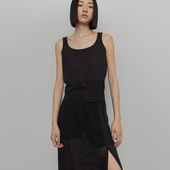 322WORKHOUSE和纸纱针织圆领背心女士2024新款 简约无袖 上衣B357