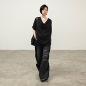 322WORKHOUSE短袖 轻薄微透慵懒感上衣B781 夏季 荡领罩衫 女2025新款