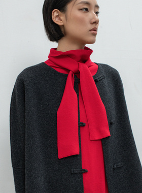 322WORKHOUSE羊毛针织打底衫女2025新款秋季长袖内搭飘带上衣B796