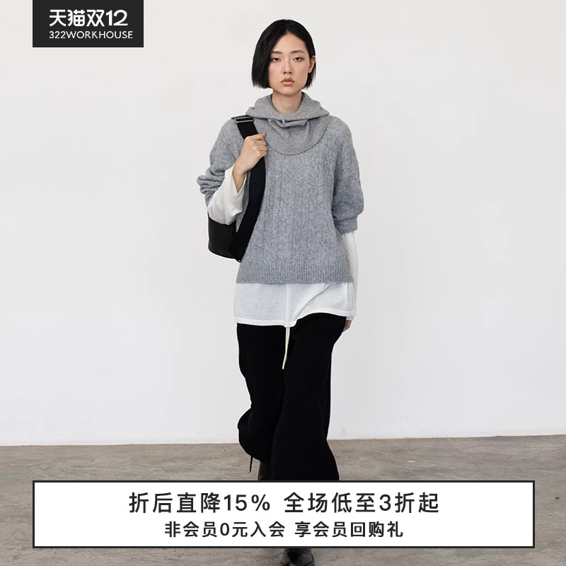 套头圆领套头衫针织衫女