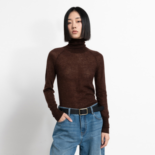修身 秋季 内搭上衣B145 女2025新款 322WORKHOUSE羊毛纯色高领打底衫