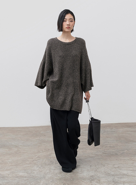 322WORKHOUSE羊毛七分袖打底针织衫女士2025新款秋季宽松毛衣B473