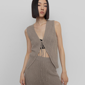 开衫 322WORKHOUSEv领针织背心马甲女2025新款 春秋设计感无袖 B367